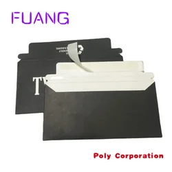 Custom  Custom logo print rigid self seal black thick cardboard mailing packaging envelopes