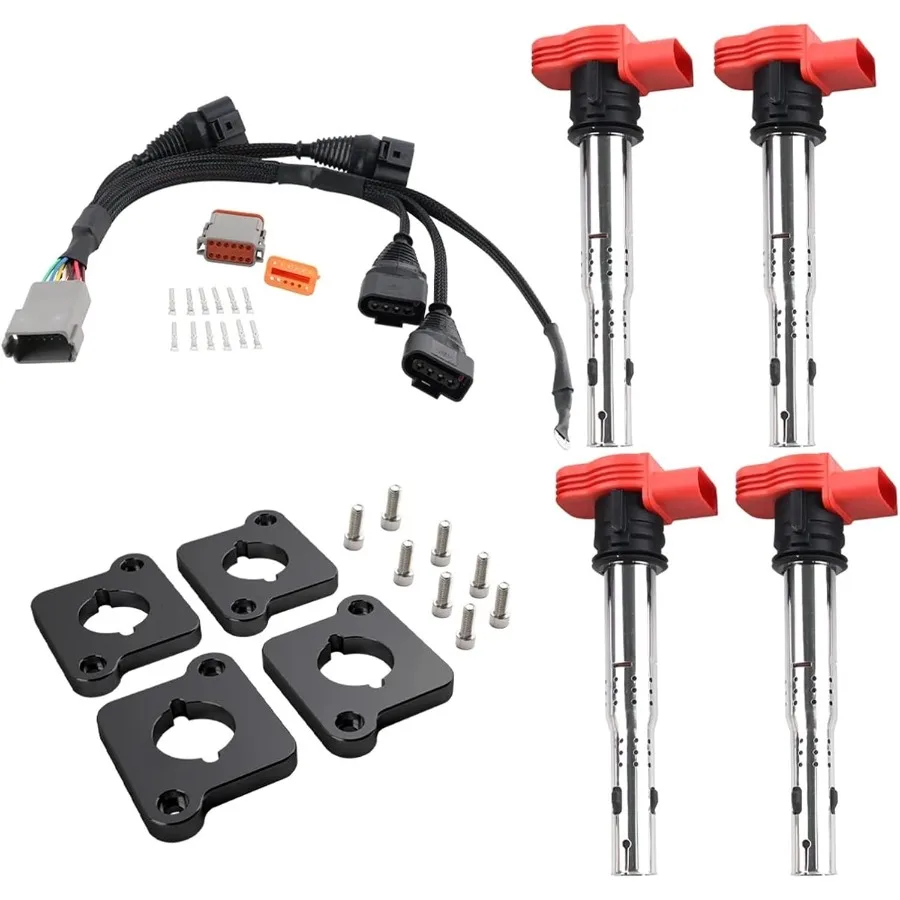 1.8T إلى 2.0T FSI R8 ملف الإشعال حزم تحويل تسخير عدة ICM متوافق مع أودي A4 VW باسات B5 جولف جيتا 1.8L Turbo En #2