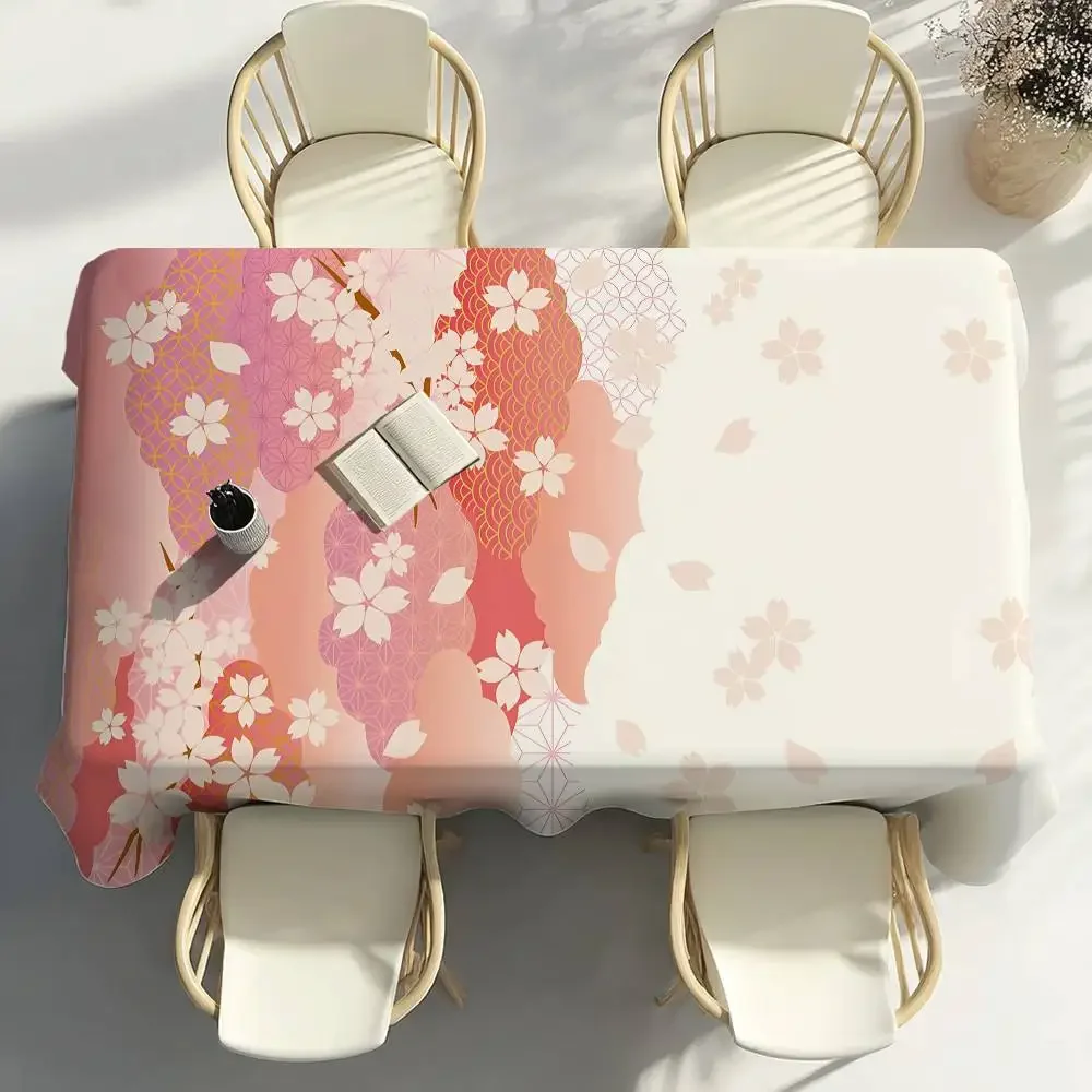 Japanese ukiyo-e style Table Cloth Party Decor Dining Room Home Kitchen Patios Waterproof Stain-Proof Table Cloth