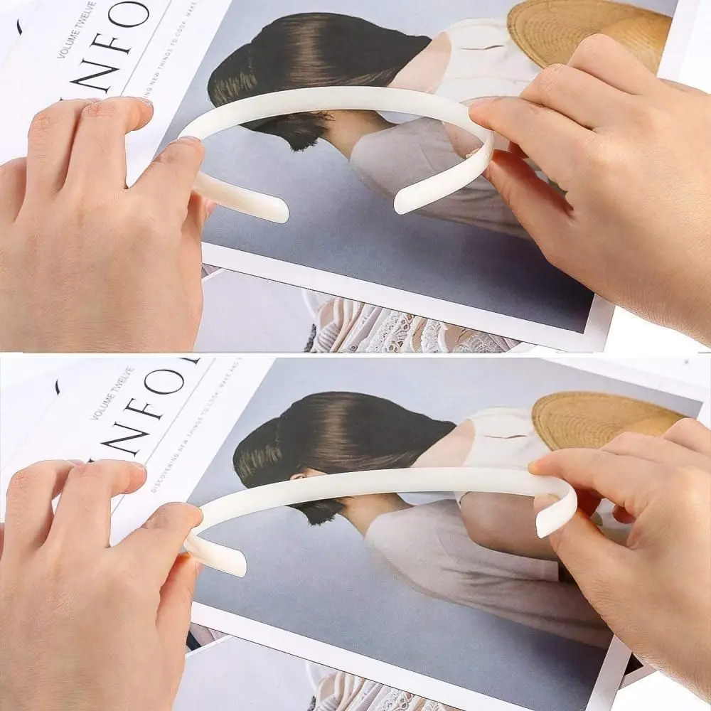 Herramienta de bricolaje, diadema blanca lisa sin dientes para mujer, diadema de plástico, accesorios para el cabello para niña