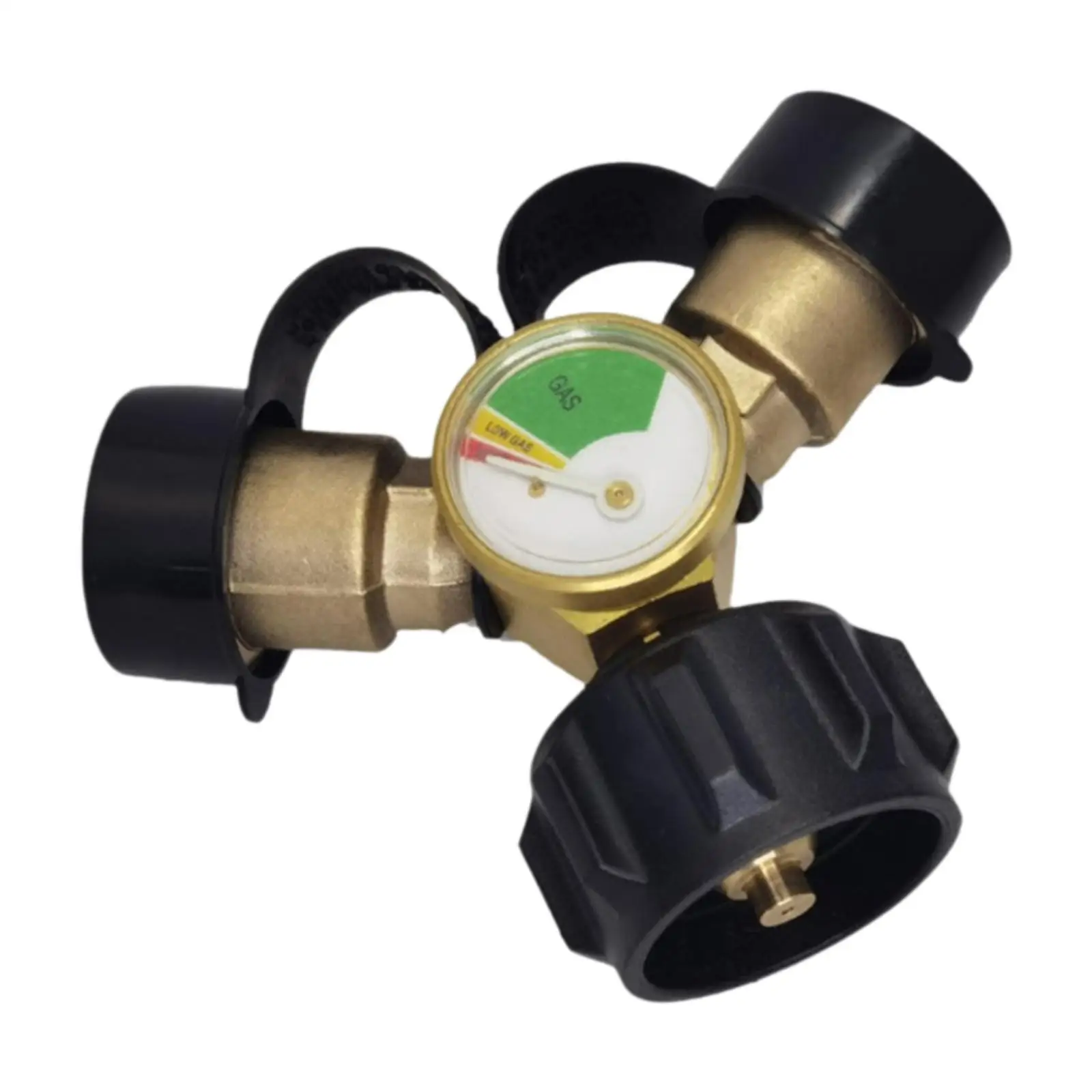 Propane Splitter, 2 Way Propane Tanks Y Splitter Adapter, with Shut Off Valve for Camping Stoves