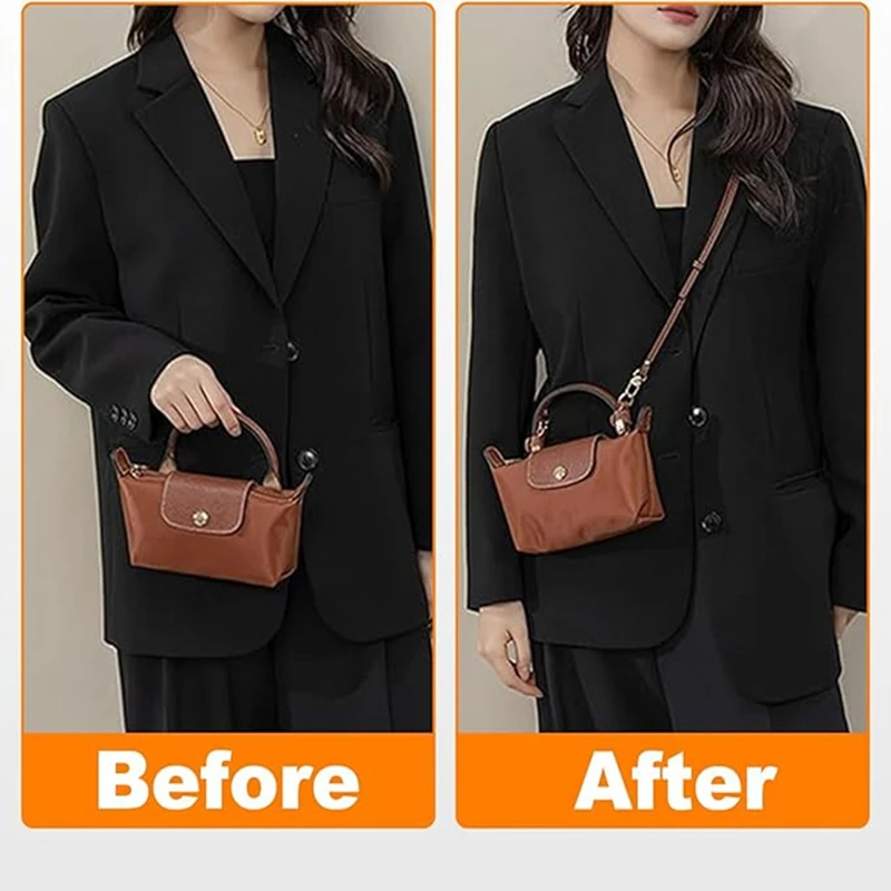 Tali BABI untuk Kit Tali Tas Mini Longchamp, Tali Bahu Kulit Tanpa Pukulan untuk Tas Mini Long Champ