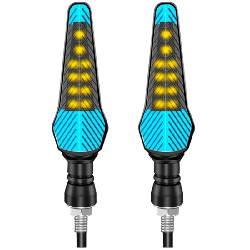 

2PCS Motorcycle Turn Signals Light Tail Flasher Flowing Water Blinker Motorcycle Flashing Lights