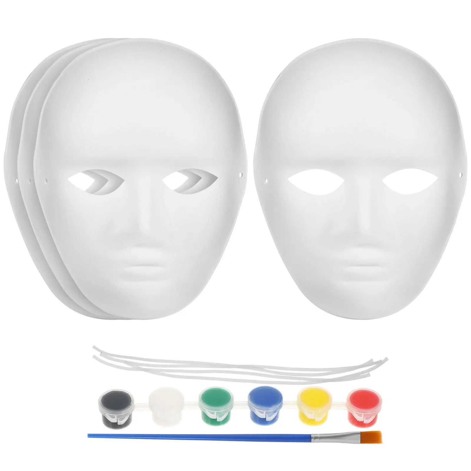 

1Set Paper Mask White Full Face Blank DIY Paint Mask Craft Decoration Halloween Party Masquerade Supplies Paper Masks for Crafts