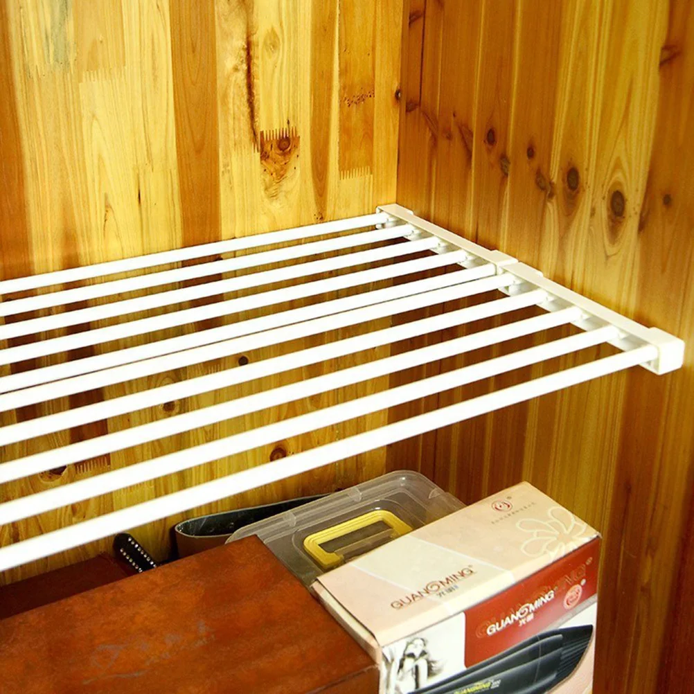 

Retractable Rack Shelf 50-80Cm Space Saving Storage Organizer For Cupboard Wardrobe Multi Function Drain Tray Fridge Shelf