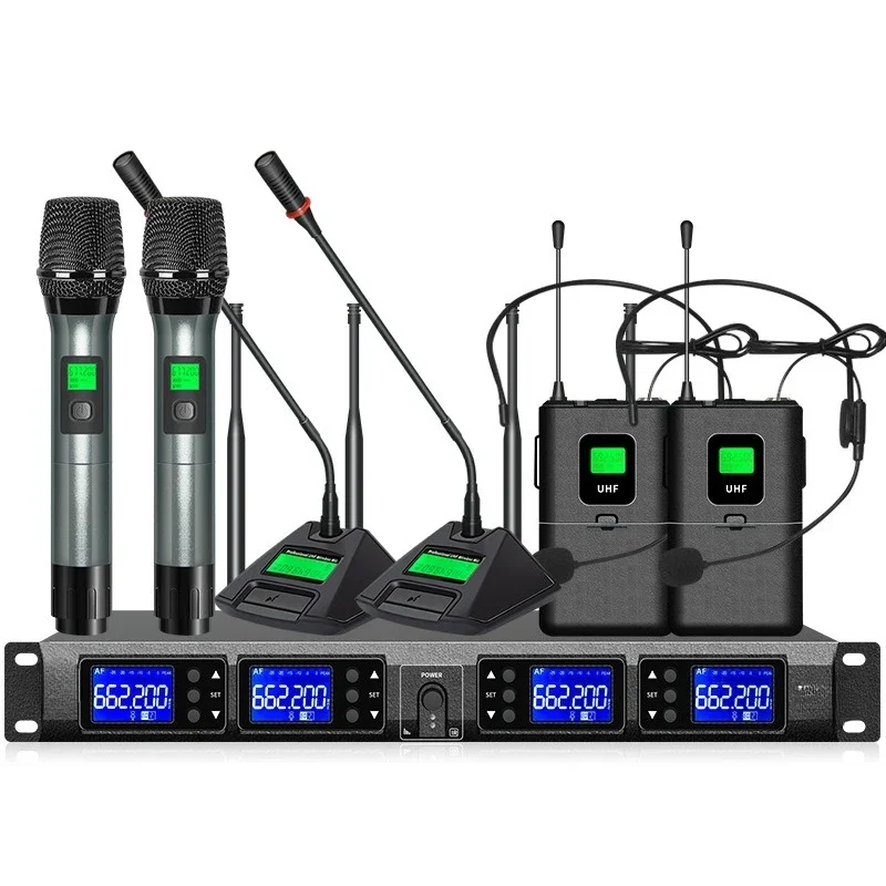 One to four wireless microphones, wireless microphones in hotel conference rooms