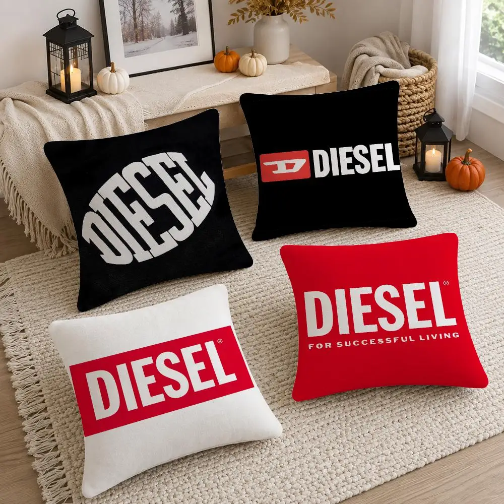 Fashion Brand Diesel Cushion Cover Soft Fluffy Short Plush  Pillow Case  Sofa Bed Home Decor