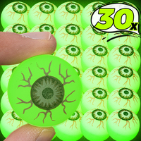 5/30PCS Halloween Glow in The Dark Eyeball Toys Luminous Scary Bouncy Ball Haunted House Horror Props Kids Gift Elastic Balls
