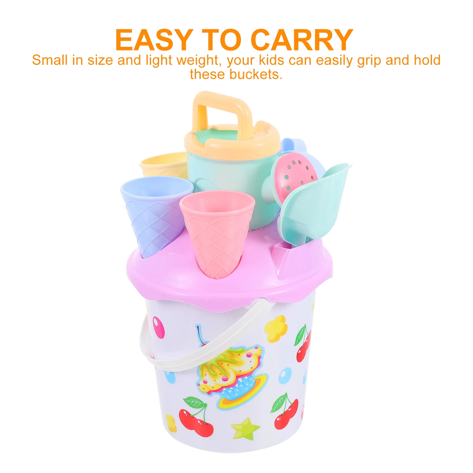 8 Pcs/Set Ice Cream Beach Bucket Kids Toys Child Sand Buckets for Plastic Mini Children Parent-child