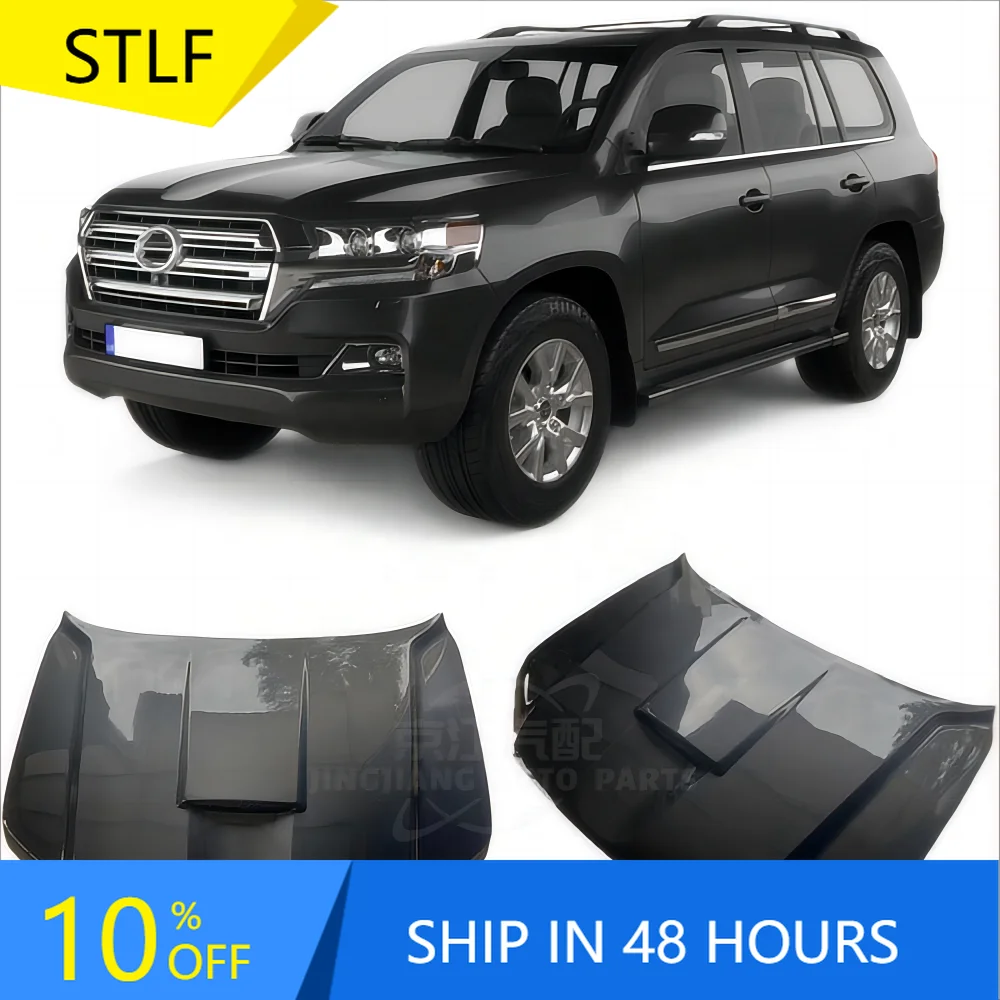 

STLFLightweight Carbon Fiber Hood Modification for Toyotas for Land Cruiser LC200 Open Hole Design New Engine Hood