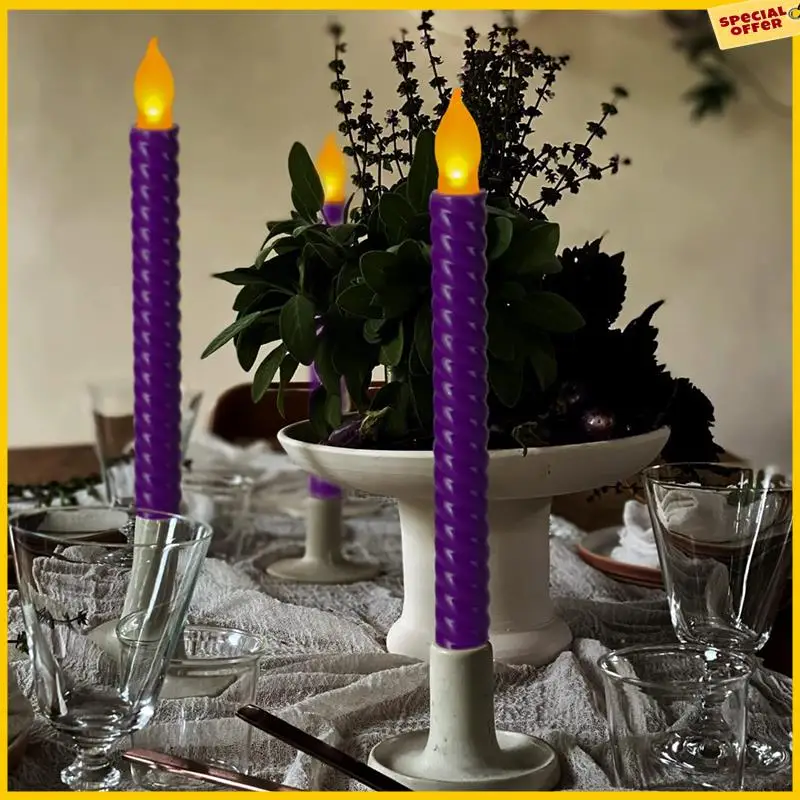 

A25P LED Electronic Candle Lights Long Yellow Flash Simulation Long Pole Candle Birthday Wedding Decoration Lights