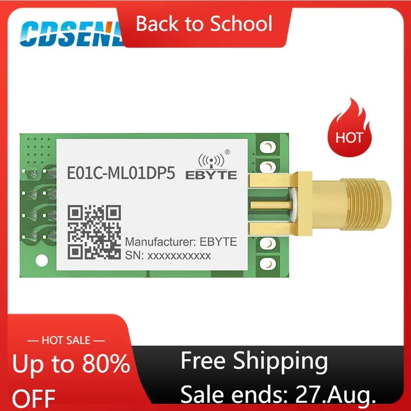 

Si24R1 2,4 ГГц PA LNA rf SPI модуль 100 мВт 20 дБм E01C-ML01DP5 CDSENET 2,5 км беспроводной передатчик и приемник nRF24L01 +