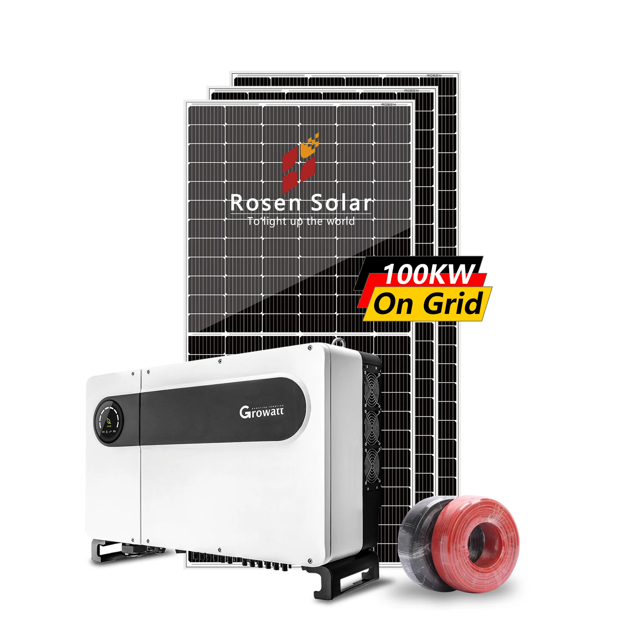 Grid Connected Solar Energy System Growatt Inverter Ground Frame Setup 100KW System