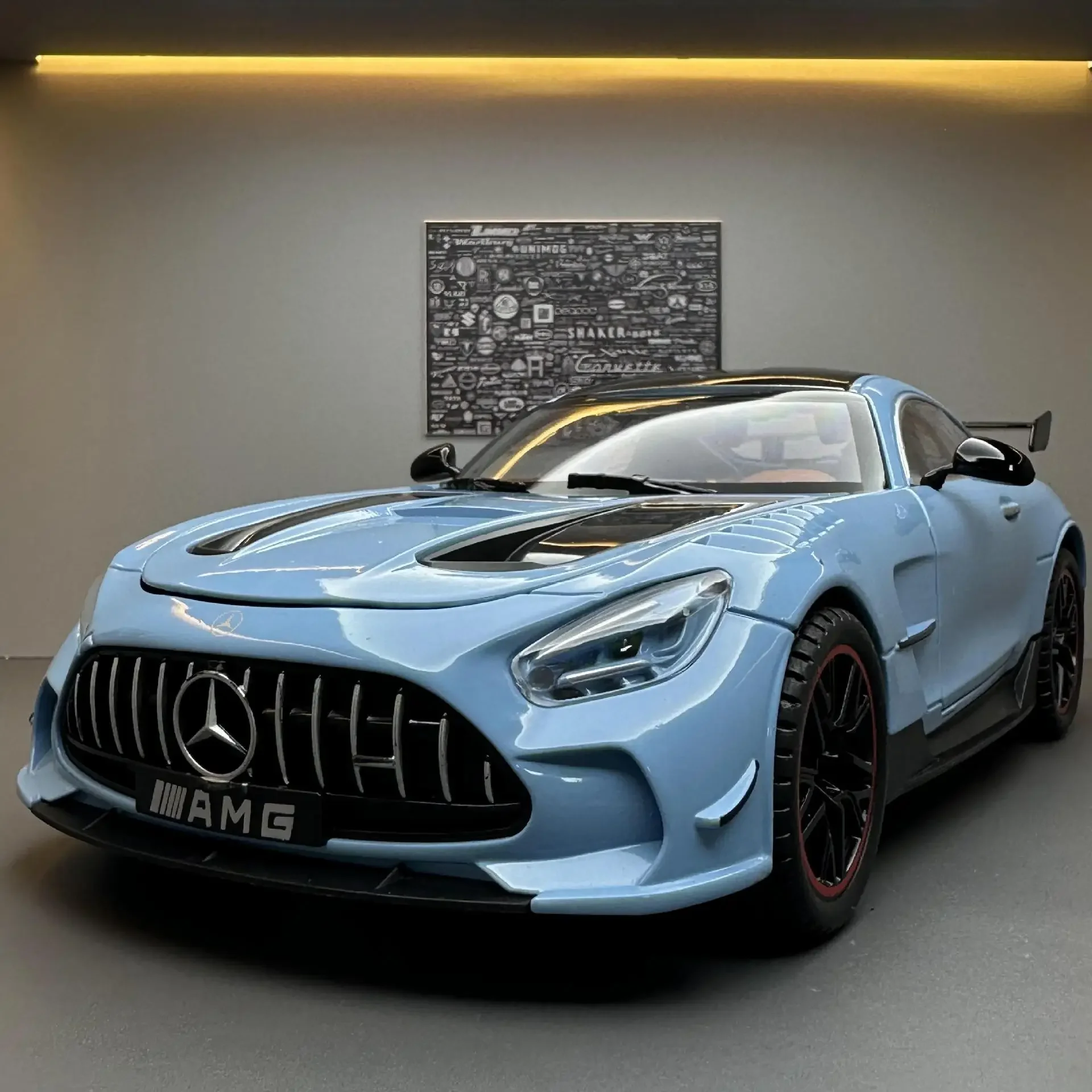 1:18 메르세데스 벤츠 AMG GT 럭셔리카 로고 합금 자동차 모델, 소리 및 빛 풀백 장난감 자동차, 다이 캐스트 소년 컬렉션 장식 선물