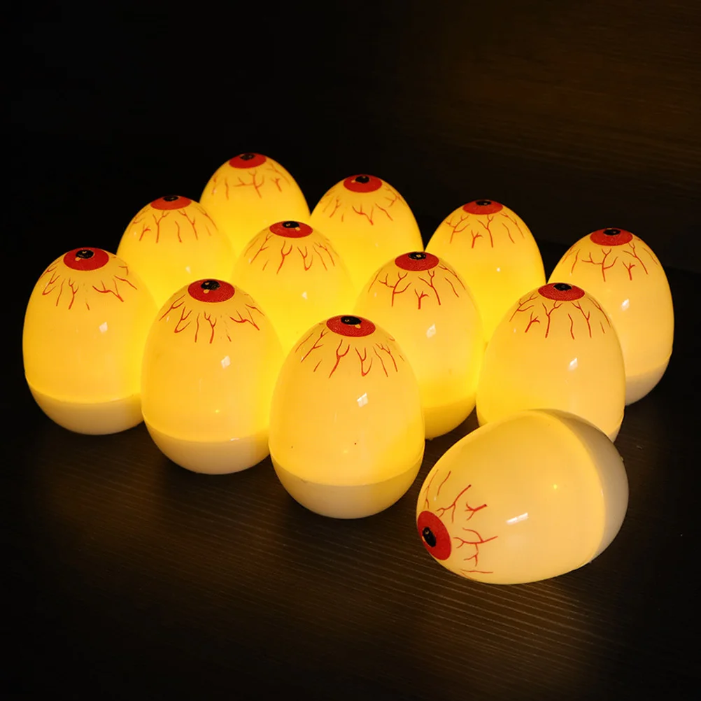 12 pièces horreur globe oculaire LED aux chandelles Halloween fête décor lampe lumière ambiante horreur globe oculaire veilleuse Halloween chambre