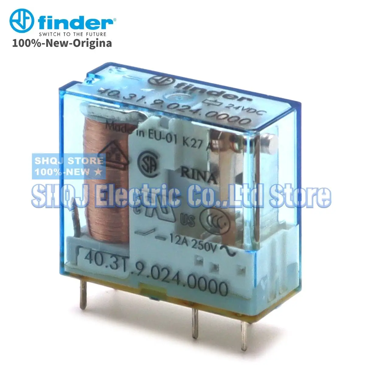 FINDER 100%-NEW 40.31.9.024.0000 RELAY 1PCS 40.31 24VDC 12A 250V 5PIN 1CO original