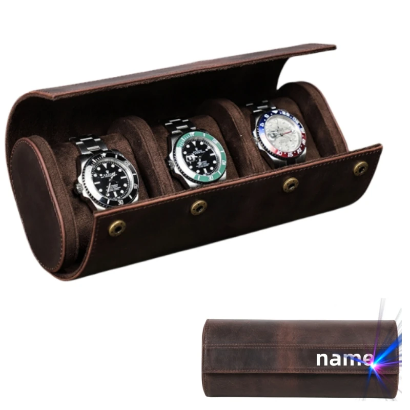 

Classics Watch Case Portable Detachable Outdoor Exploration Travel COW LEATHER Free Customization Logo Name Watch Organizer Box