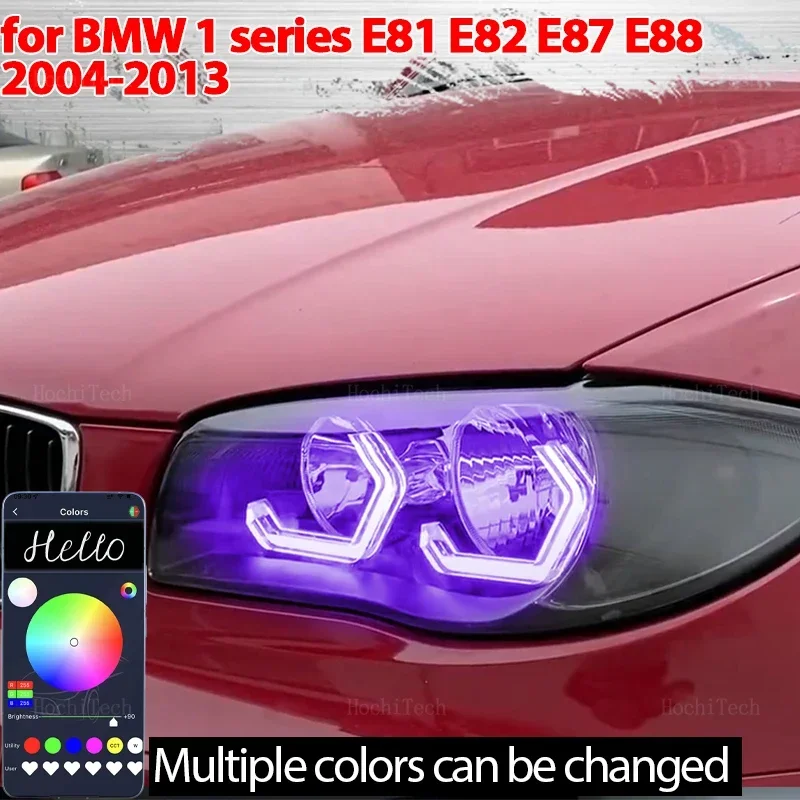 

Управление приложениями в стиле M4, светодиодная лампа «ангельские глазки», кольцевая лампа RGB, автомобильный Стайлинг DRL для BMW 1 серии E81 E82 E87 E88 2004-2013