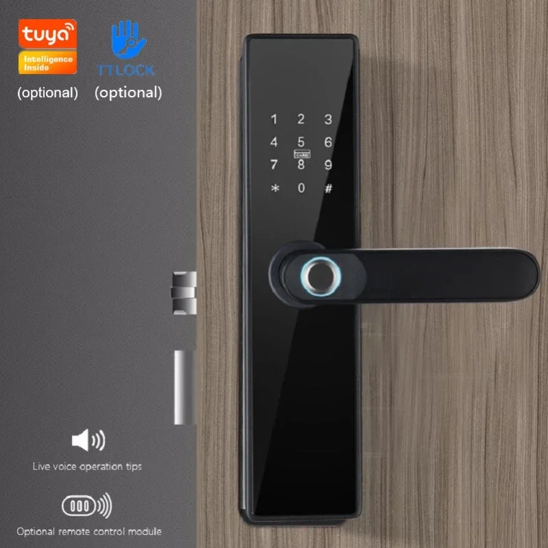 Imagem -02 - Senha Biométrica de Impressão Digital Smart Door Lock Keyless Entry Home Digital Fechadura Elétrica Cartão ic Nfc App Smartlife