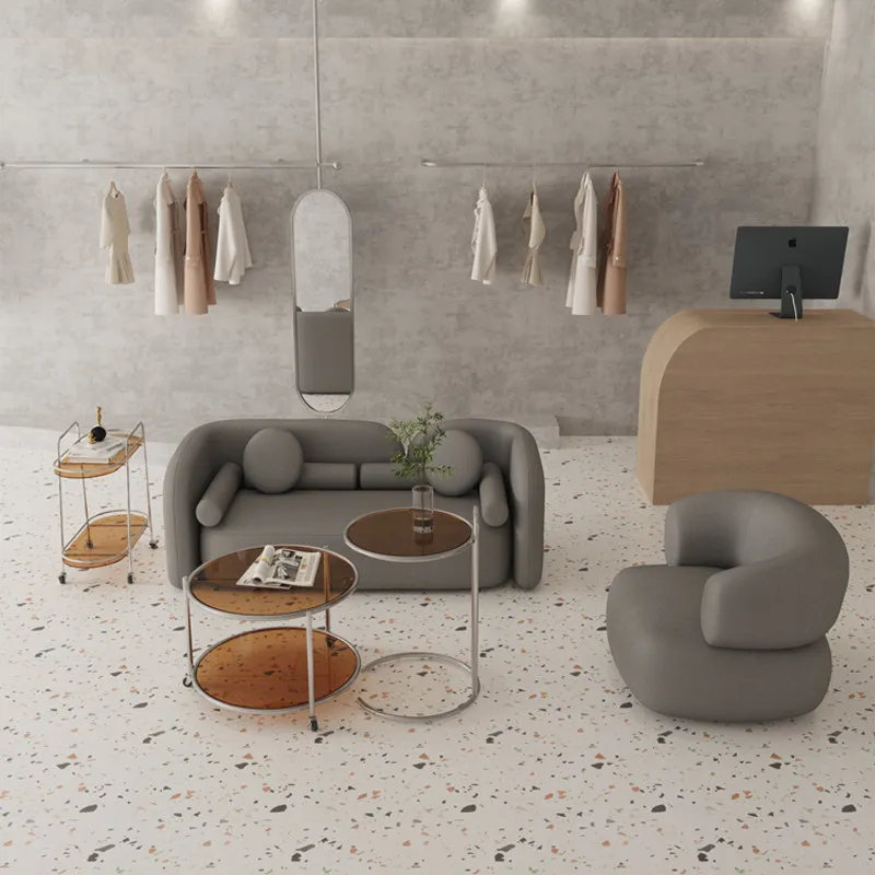 Nordic Minimalist Clothing Store Reception Sofa Modern Luxury Nail Salon Lounge Office Sofa Business Office Furniture FYOS