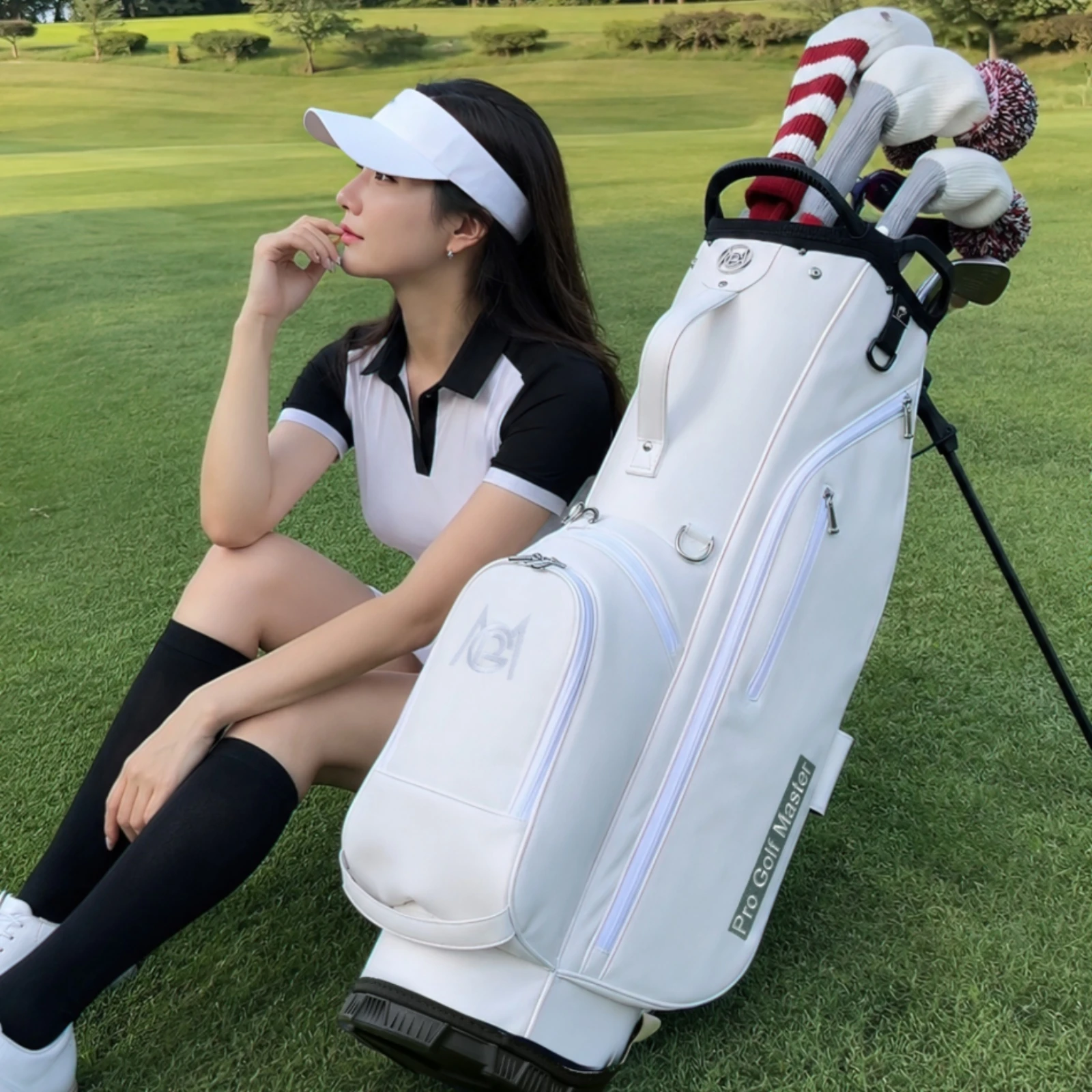 Golf Stand Bag Compact Golf Bag with Stand Long-Lasting Padded for Walking Golfers, Driving Range