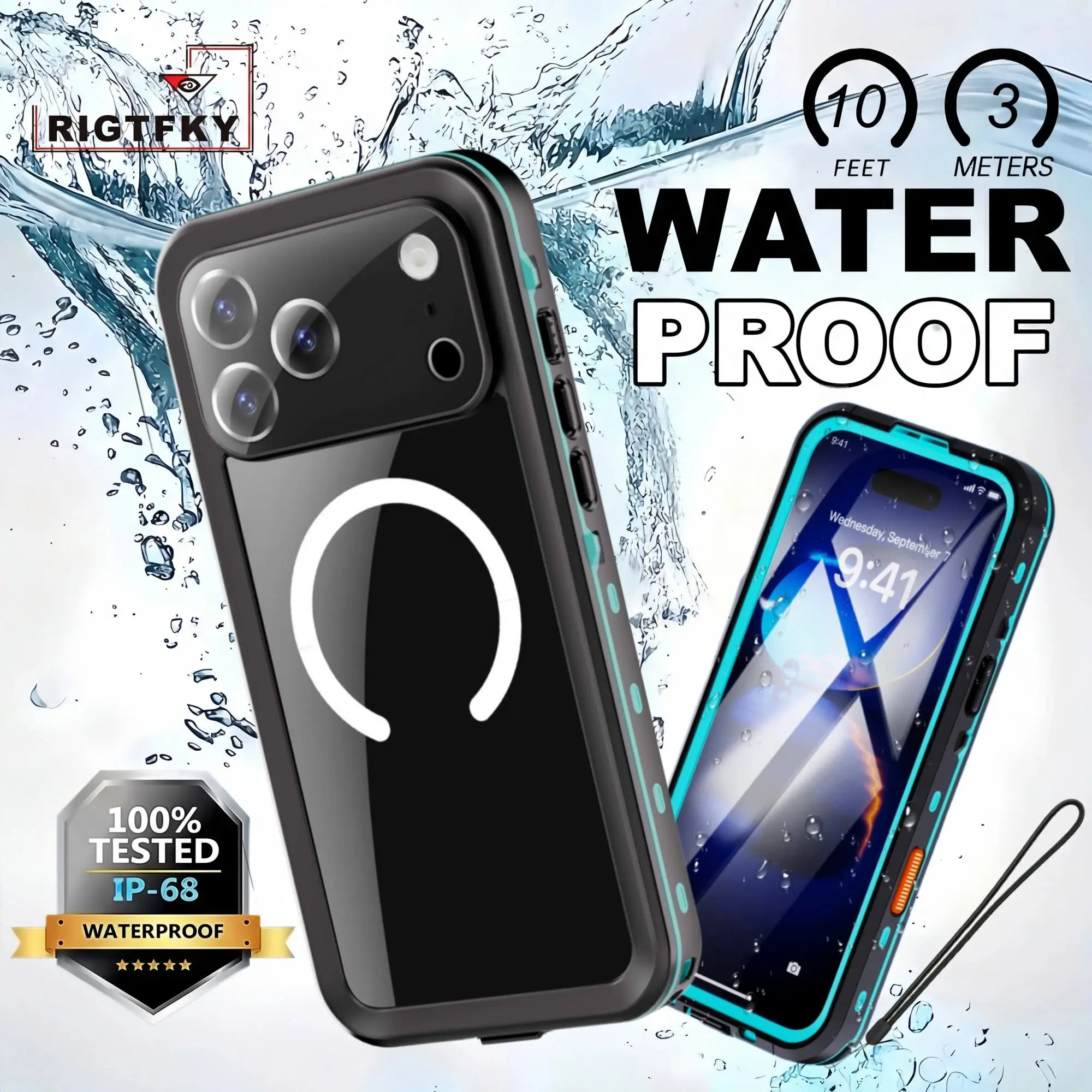 

IP68 Waterproof Case For Iphone 17 16 Plus 15 14 13 Pro Max 17 Air 16E Dustproof,Snorkeling ,Swimming 360° Full Protection Cover