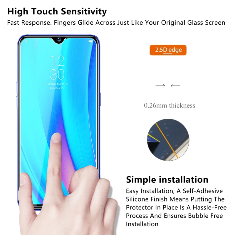 2PCS Tempered Glass For Oppo Realme XT Screen Protector HD Toughened Protective Glass For Oppo K5 Realme XT 730G Glass Realme XT