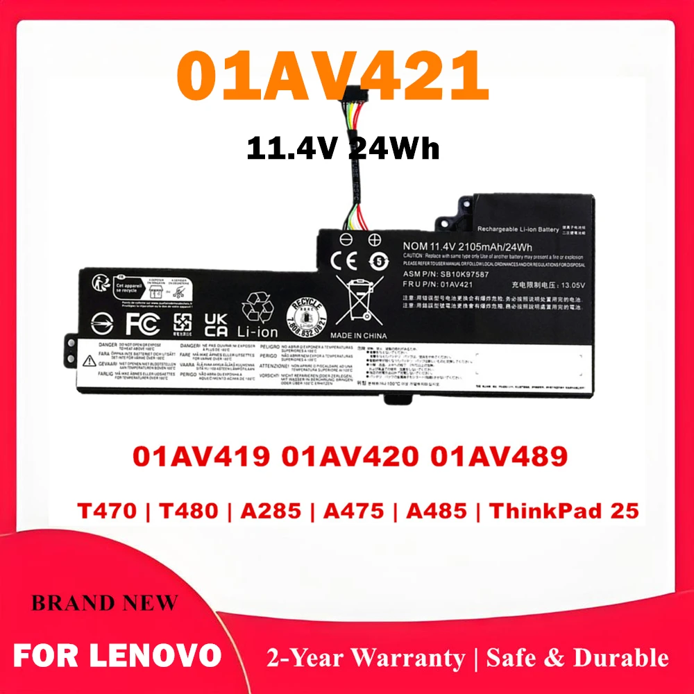 Laptop Battery For Lenovo ThinkPad T470 T480 A475 A485 TP25 01AV419 01AV421 01AV489 01AV420