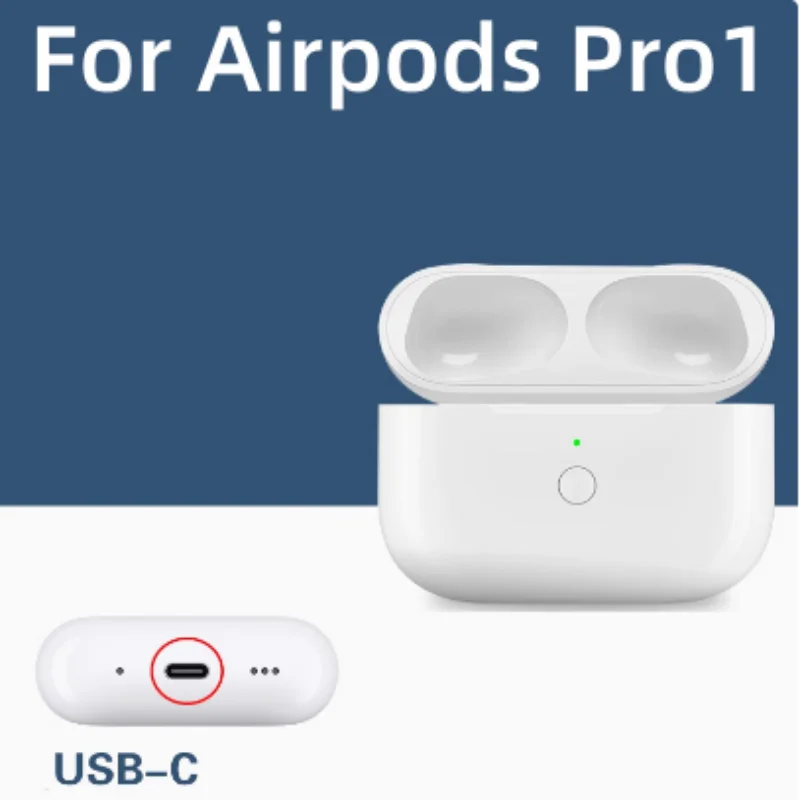 Upgraded Replacement Case Type-C Wireless Charging Box Compatible for Original AirPod 1 2 3 (Earbuds Not Included)pro1 2 usb-c