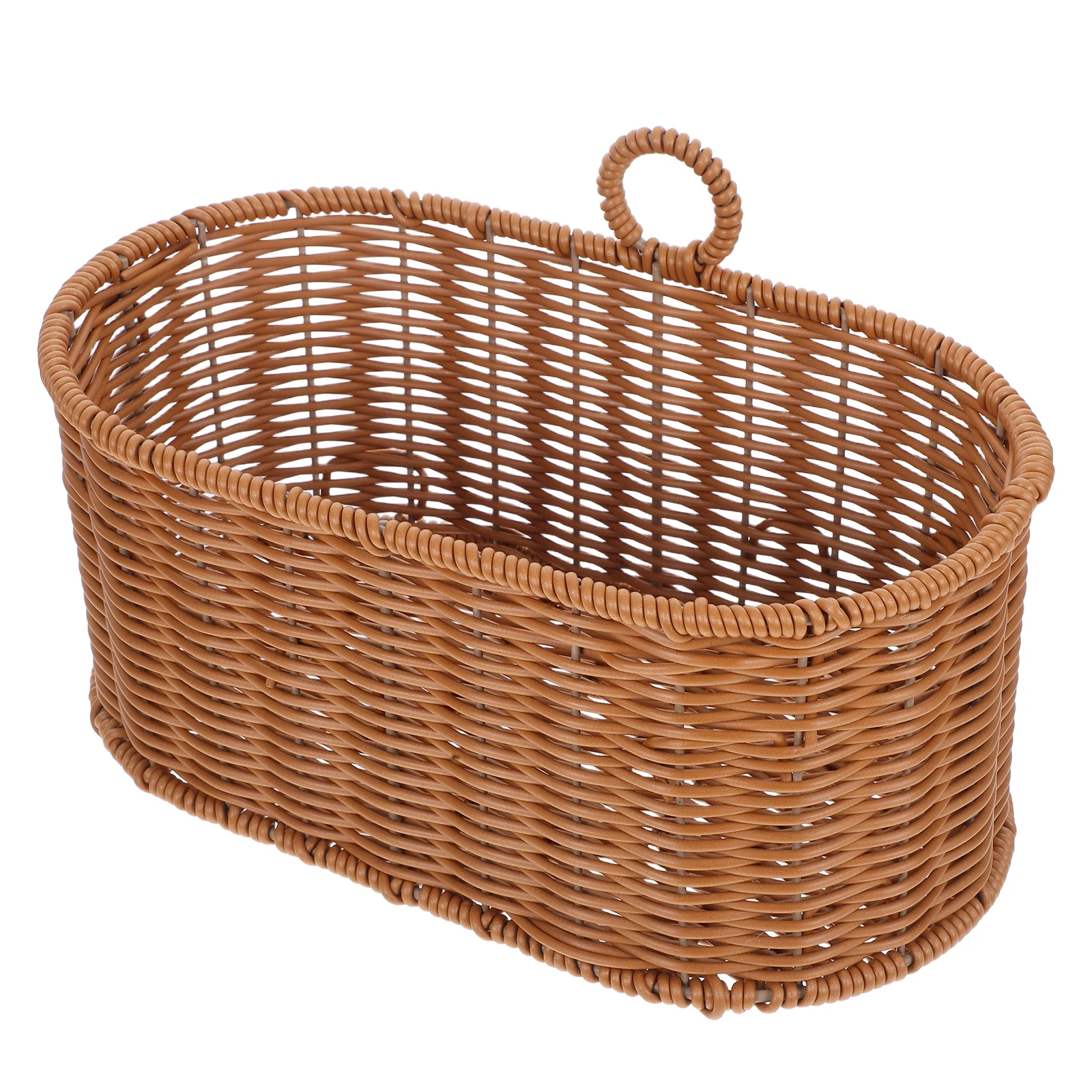 

Kitchen Hanging Basket Garlic Onion Storage Container Tableware Flower Iron Bathroom Wall Mount Faux Woven Space Saving