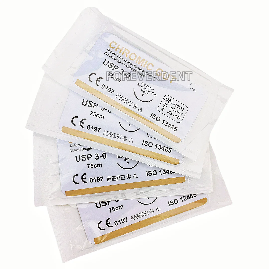 Dental Oral Surgical Sutures CHROMIC Monofilament Sterile 75cm School Test PGA Synthetic Violet Acid Coat