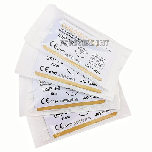 Imagen 2 del producto Sutura quirúrgica Dental, monofilamento cronómico estéril, 75cm, prueba escolar, PGA, capa de ácido violeta sintético