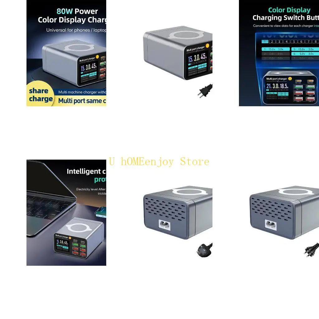 b0kf-8ポートusbタイプc高速充電ワイヤレス充電器携帯電話の電源充電