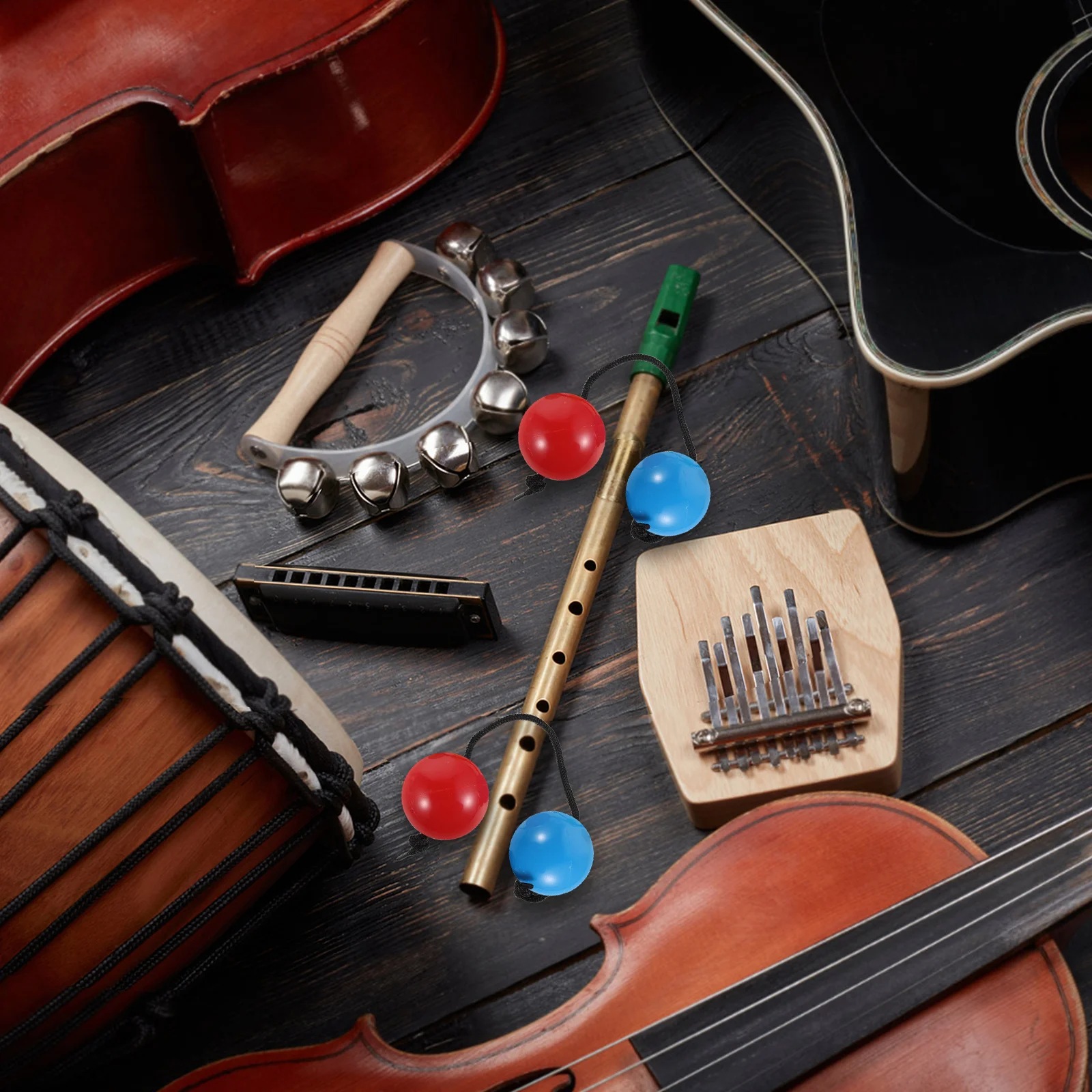 

2Pcs Kashaka Double Gourd Shaker African Hand Percussion Instrument Rhythmic Ball Traditional Asalato Shakers for Performance