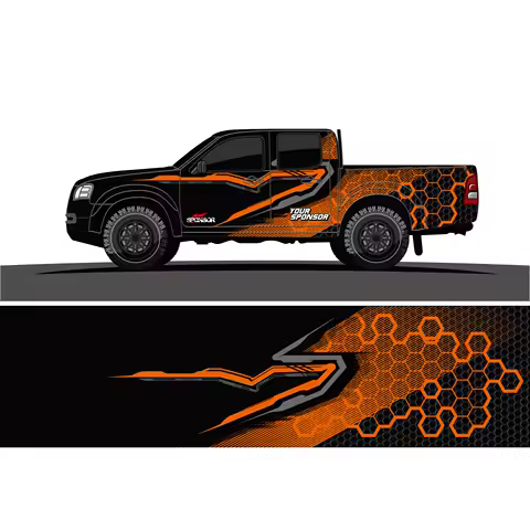 Pickup Grid Sticker Car Full Wrap Sticker Car Decal Decorative Cut Body Racing Graphic Decal Vinyl Wrap Modern Design Width 60cm