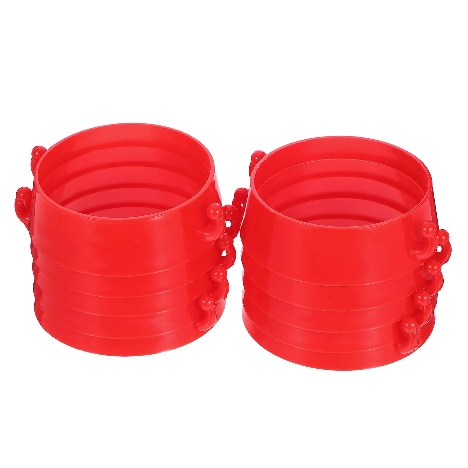 10Pcs Plastic Traffic Cone Connector Ring with Bright Red Hook for Safety Chain Barrier Parking Barrier Cones Road Delineator