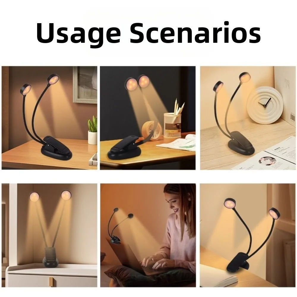 9/18 المصابيح LED كليب على ضوء القراءة 12 سرعة قابل للتعديل مرنة معقوفة تصميم المحمولة مشبك كتب ضوء حماية العين