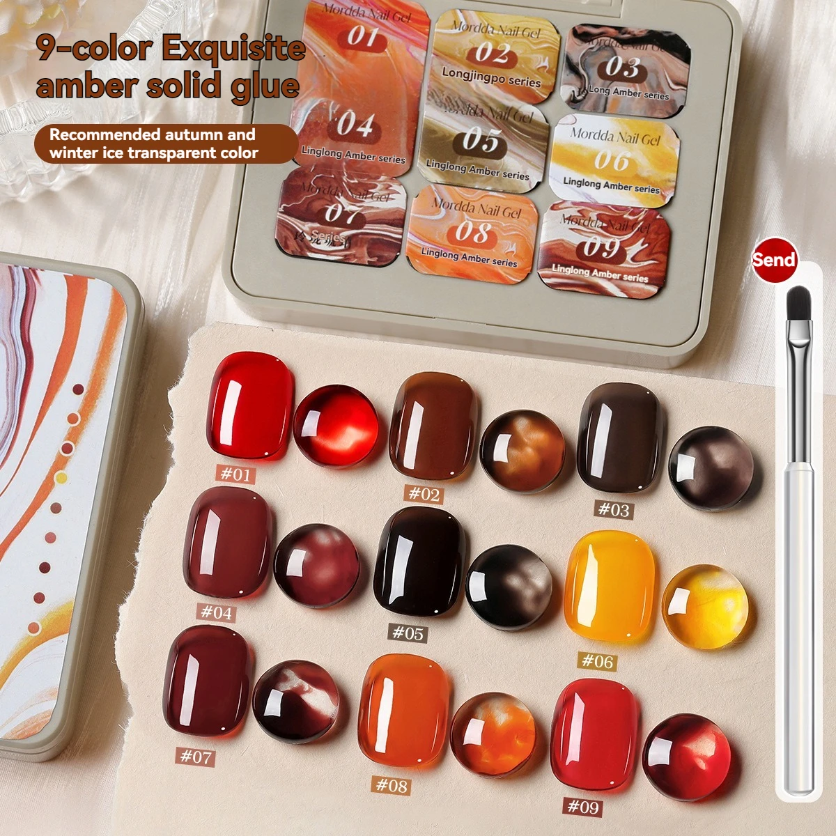 9 Colors Glitter Cat Magnetic Gel Nail Polish Shimmer Glass Bead Effect Magnetic Gel Soak Off UV LED Painting Manicure