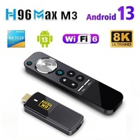 H96 Max M3 Smart TV Stick Android 13 RK3528 8K WIFI6 2.4G Voice Control BT Media Player MINI TV Dongle for IOS Android