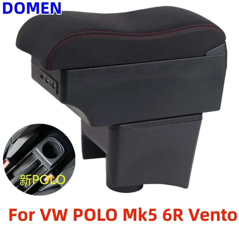 

For VW Polo Armrest Box For VW POLO Mk5 6R Vento Car Armrest Box Car Interior Retrofit USB Ashtray 2012-2018