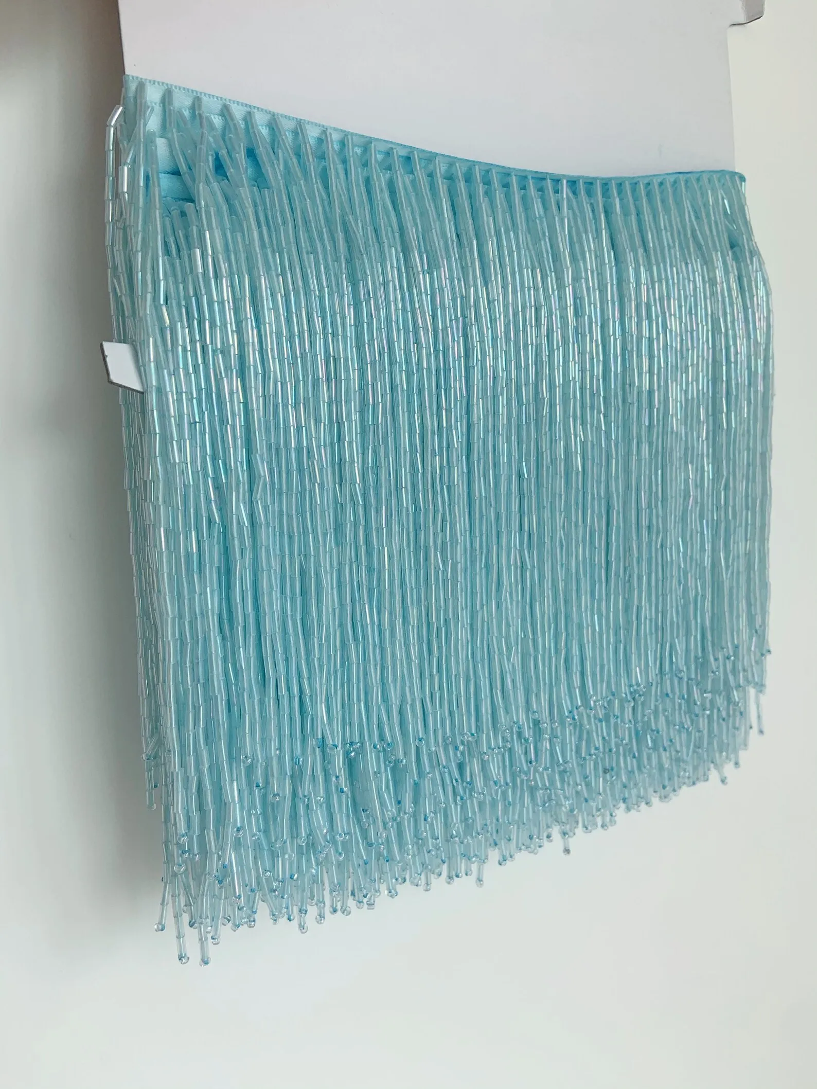 1 Yard Light Blue Bead Fringe Trim For Dress Accessories Trim Wedding and Evening