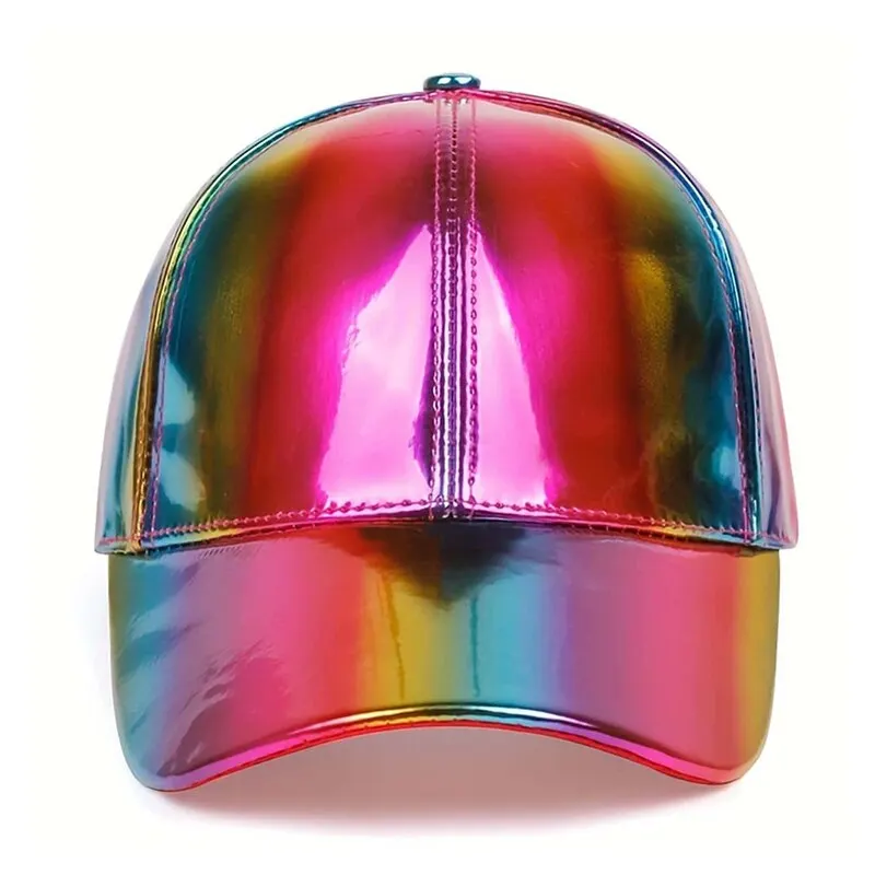 Fashion Baseball Hat For Rainbow Color Changing Hip Hop Cap Adult Outdoor Casual Sun Unisex Snapback Pu Waterproof Hat