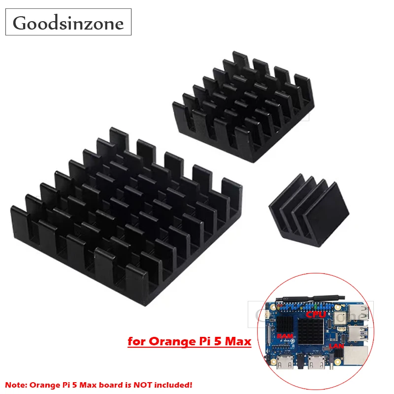 

Алюминиевый радиатор Orange Pi 5 Max — комплект с тройным охлаждением и термопрокладками для максимального рассеивания тепла