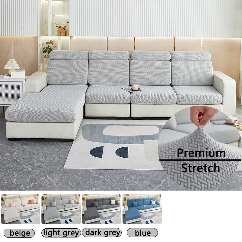 Furniture Protector Couch Covers for Sofas Thick Jacquard Sofa Seat Cushion Cover Anti-dust Removable Seat Slipcover Kids Pets