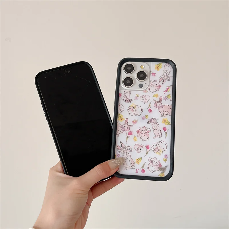 Wildflower 3D Girls bow high heels Phone Case for iPhone 15 14 13 Pro Max 13pro 14pro 15pro WF Rabbit Cute Cartoon Cover Funda