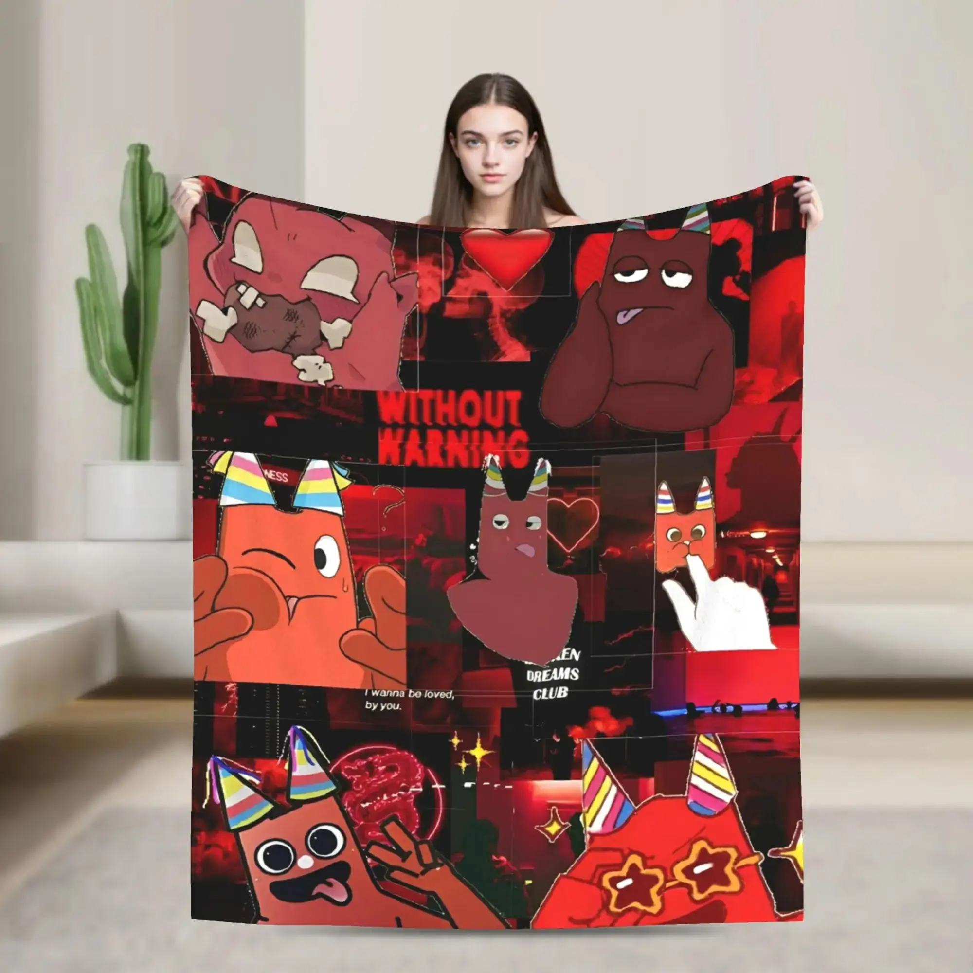 

Garten of Banban Horror Game Themed Soft Blanket for Winter Bed Picnic Cute and Funny Throw Blanket for Bedroom Decor