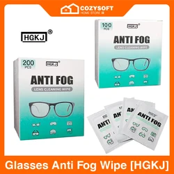 HGKJ Anti-Fog Wipe para óculos, Anti-Fog, pano molhado para óculos de sol, óculos, capacete protetor, máscaras de mergulho, óculos esportivos, 100 pcs, 200 pcs