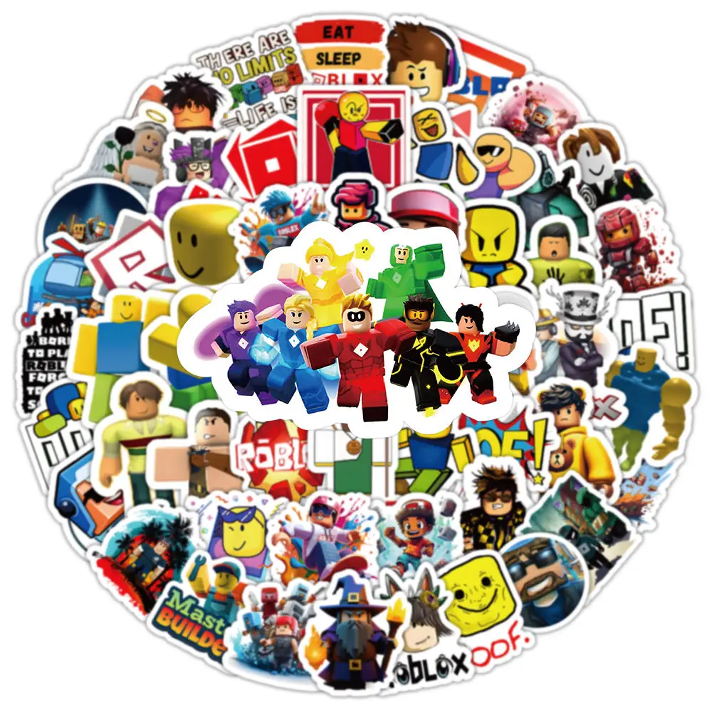 100 Sheets Roblox Sticker Handbook Decorate Creativity Graffiti Diy Water Proof Patch Boy Computer Water Cup Game Pattern Gift