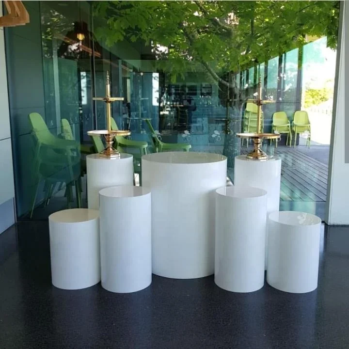 acrylic display plinth for exhibitions weddings round plinths display white acrylic wedding cylinder