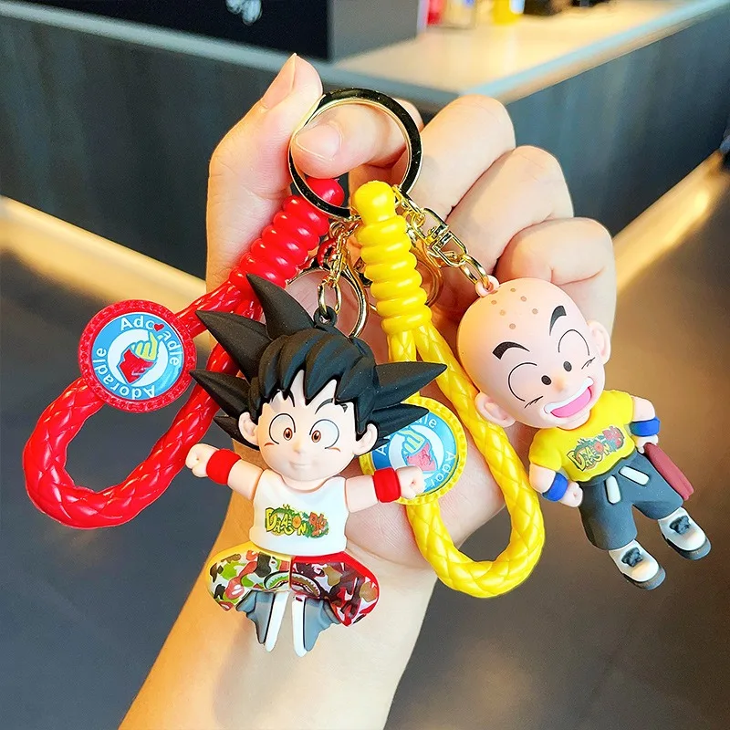 New Anime Dragon Ball Keychain Z Super Saiyan Son Goku Bulma Broly Piccolo Majin Buu Series Car Pendant Keyring Kids Toys Gifts